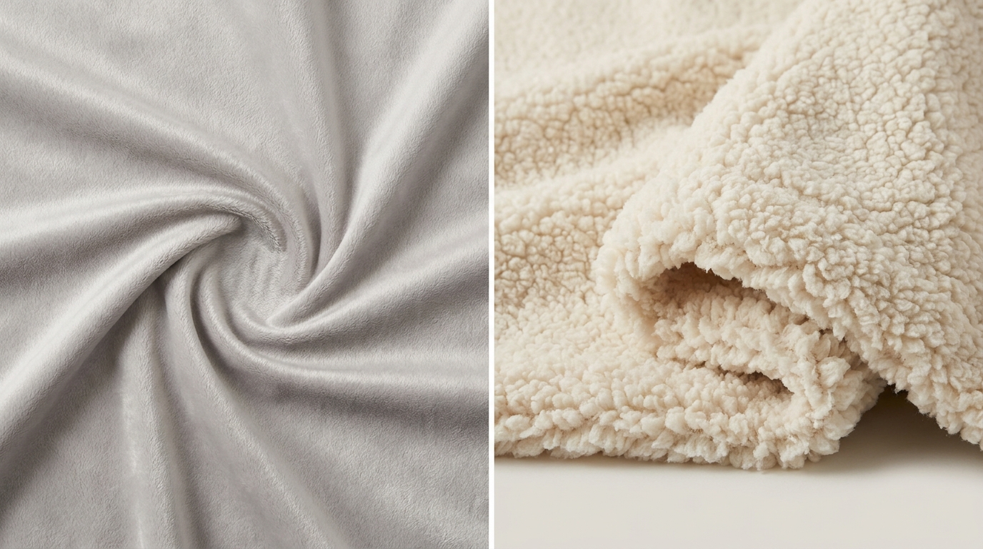 plush fabric contrasting textures