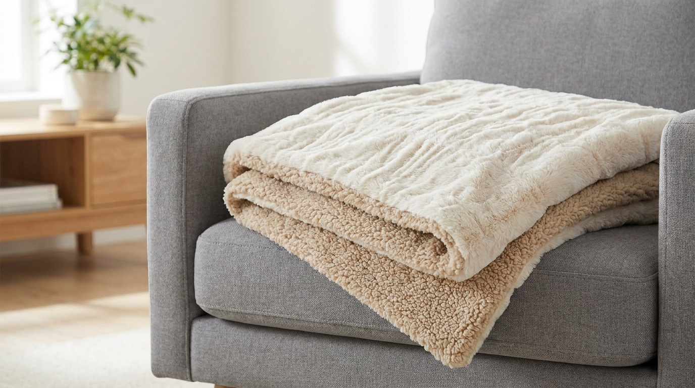 reversible plush fabric dual sided hybrid