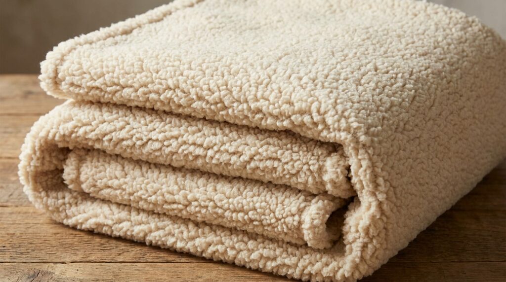 sherpa fleece fabric nubby curly