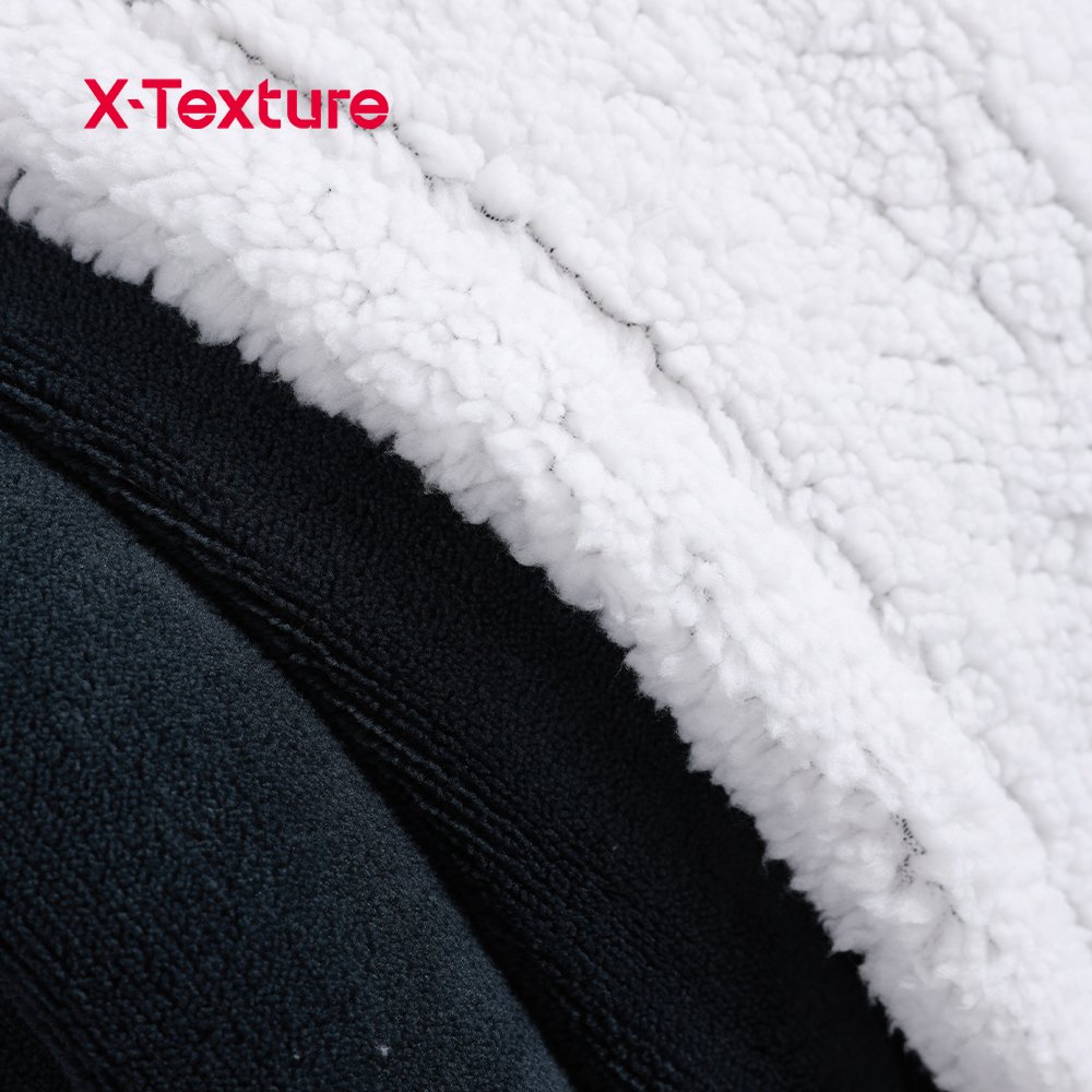 Close-up of black flannel fleece fabric with a soft smooth surface.