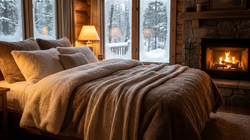 fleece bedding set warm synthetic